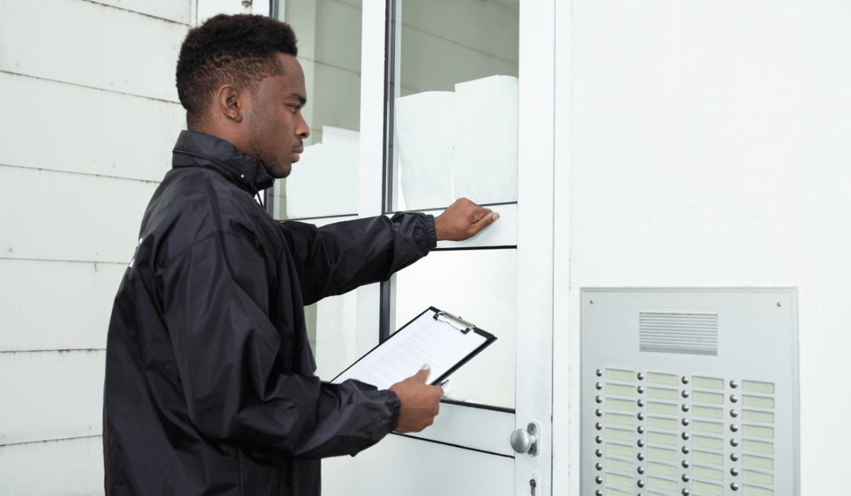 tradesperson visiting someone at home