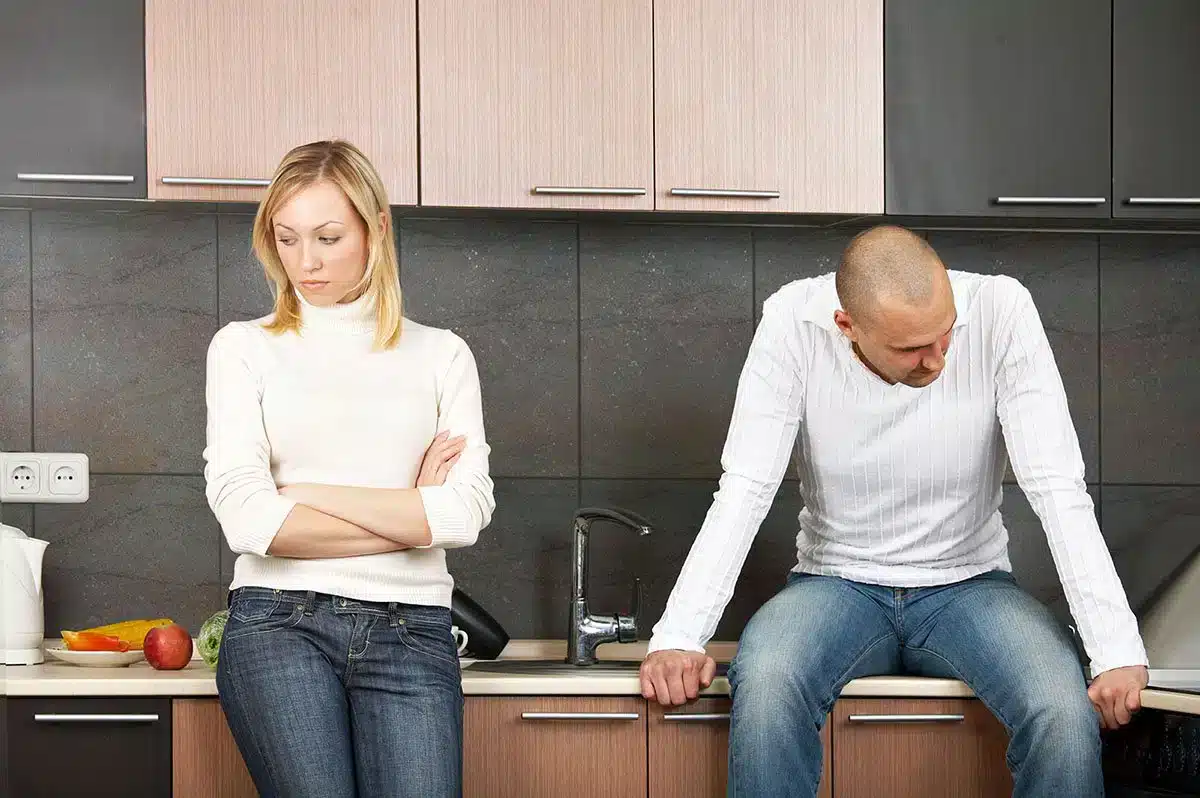 unhappy in kitchen