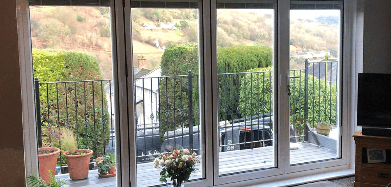 white aluminium bifold doors