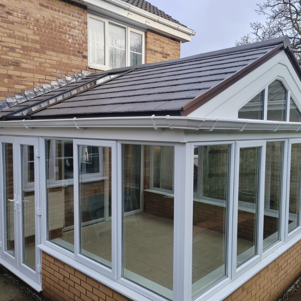 gable conservatory with tiled roof
